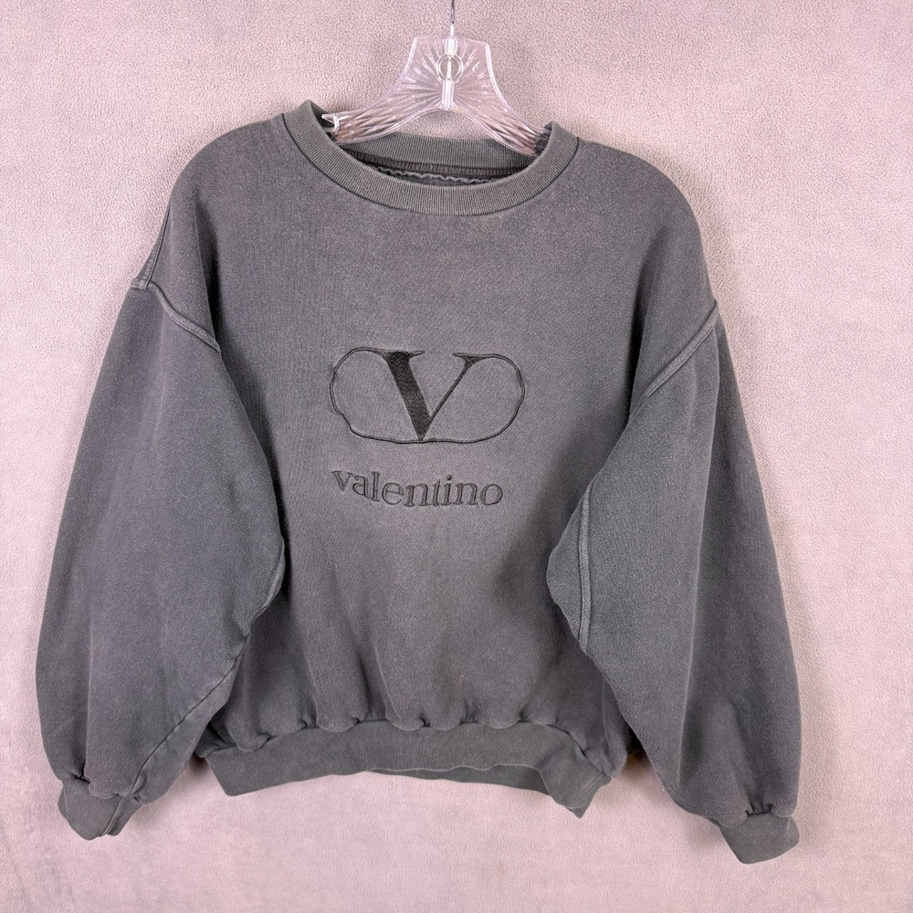 Vintage Valentino Sweatshirt Mens XL Big Logo Good Fade Made In Italy Y2K 90s